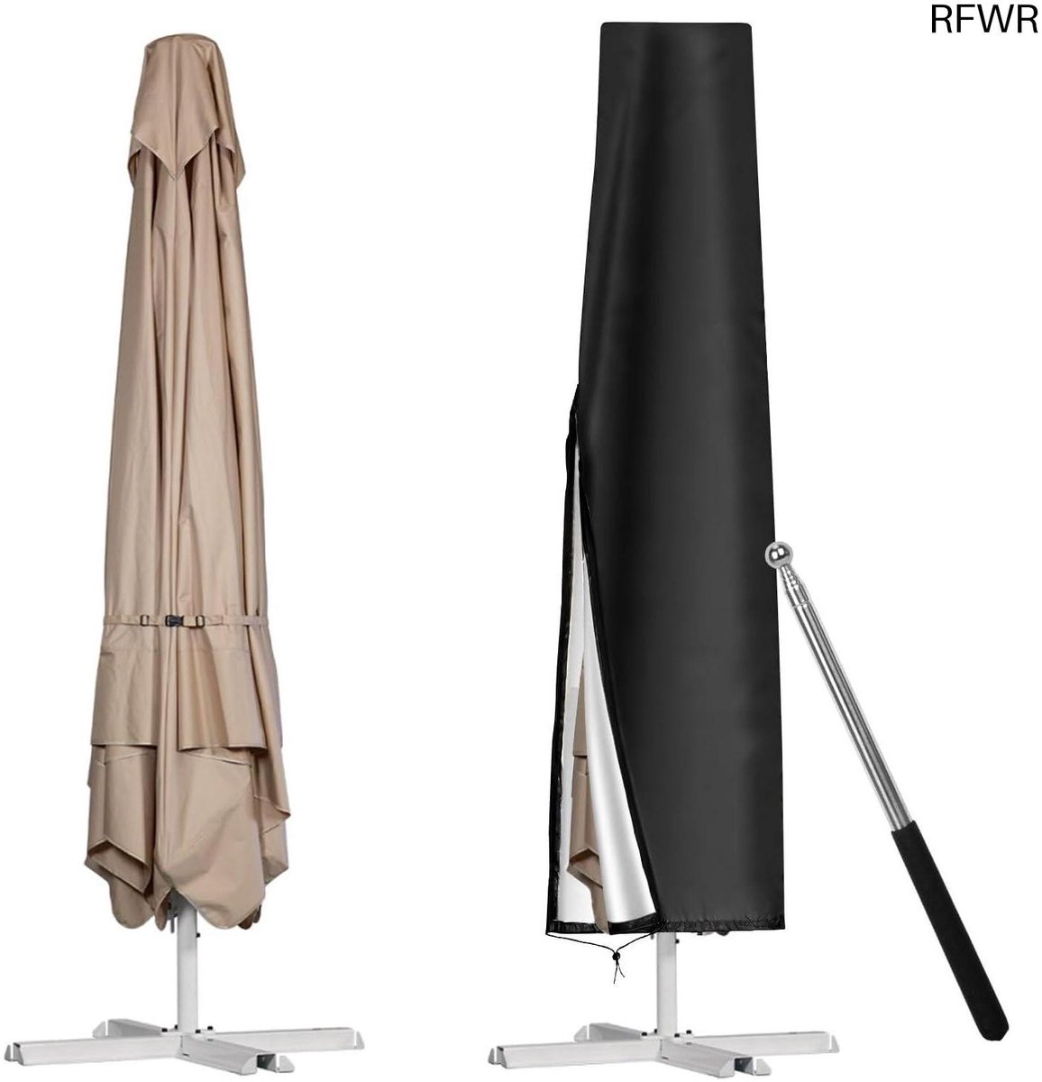 RFWR Beschermhoes voor parasols 1-3 m - Waterdicht en UV-bestendig Oxford-stof Geel