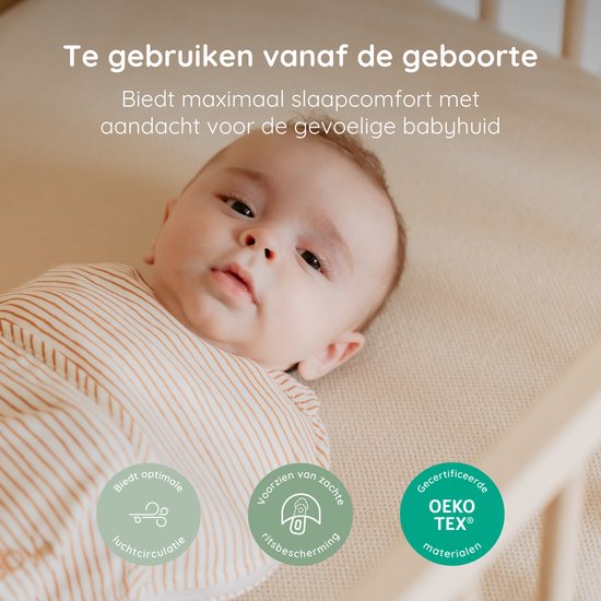 Puckababy Piep Inbakerslaapzakje baby (0-3m) - Hazel Stripes - Katoen TOG 0.5 - Zomerslaapzak van Puckababy — afbeelding 4