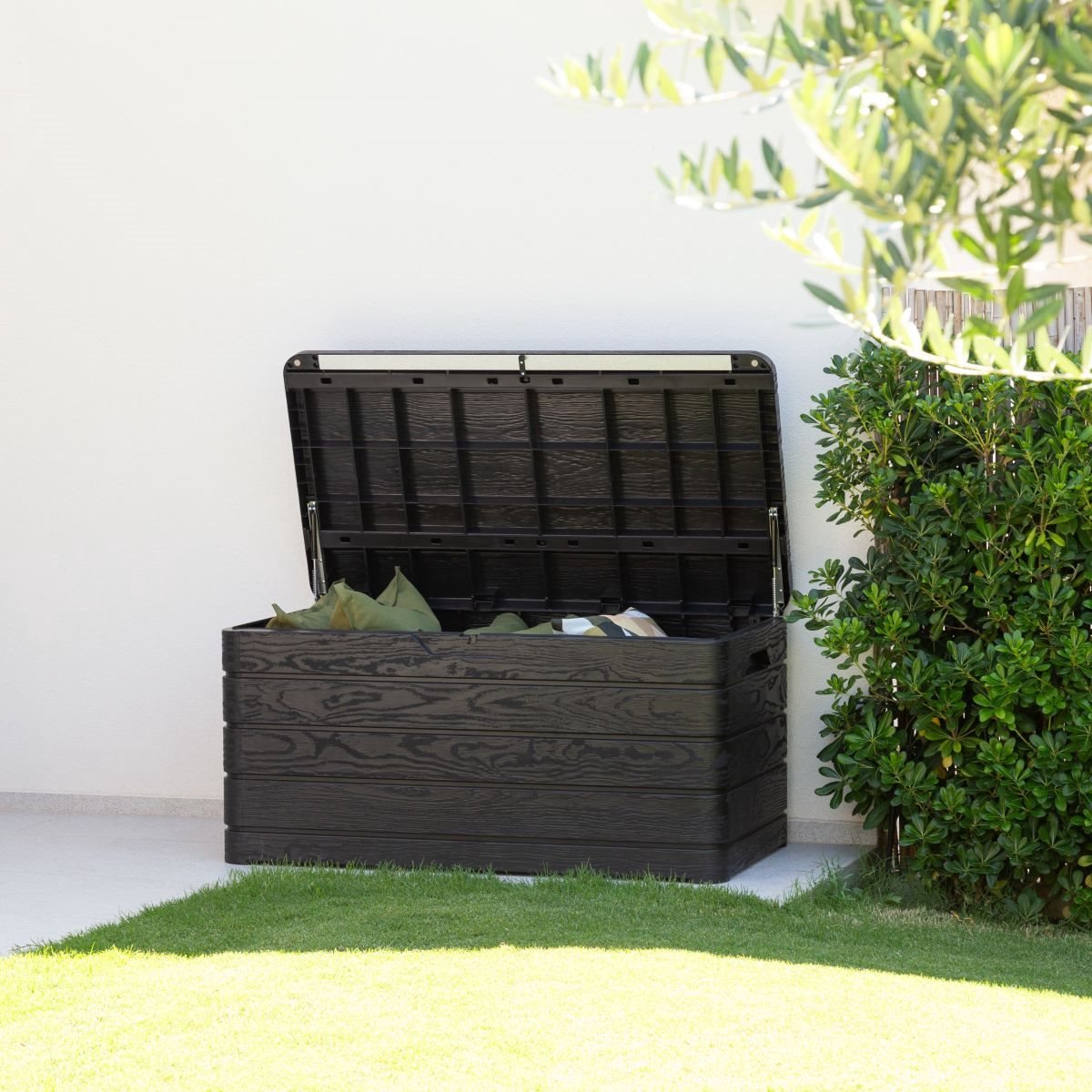 Toomax Dolomiti coffre à coussins - 500L - anthracite foncé - aspect bois
