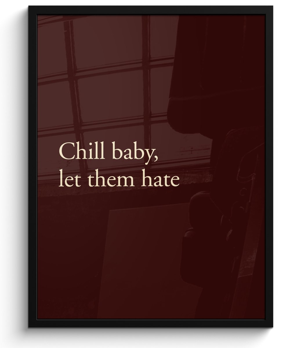 FrameYourWall Poster in lijst - Fotolijst 60x80 cm - Posters - Tekst - Rood - Minimalistisch - Posterlijst zwart - Decoratie - Wanddecoratie woonkamer - Muurdecoratie slaapkamer Tekst - Minimalistisch