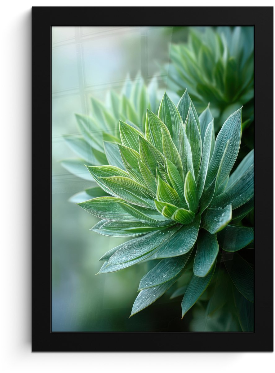 FrameYourWall Poster in lijst - Fotolijst 20x30 cm - Posters - Blad - Plant - Groen - Textuur - Posterlijst zwart - Decoratie - Wanddecoratie woonkamer - Muurdecoratie slaapkamer