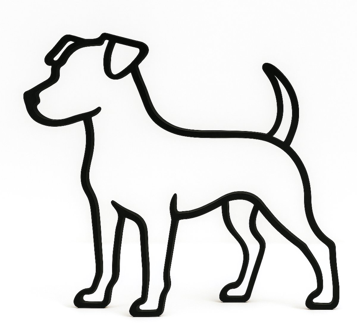 Jack Russell - hondenbeeldje - zwart - 22 cm breed