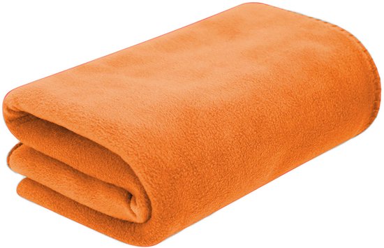 Polar fleece deken - Plaid - Warmtedeken - Dekentje - 150 x 120 cm - Oranje