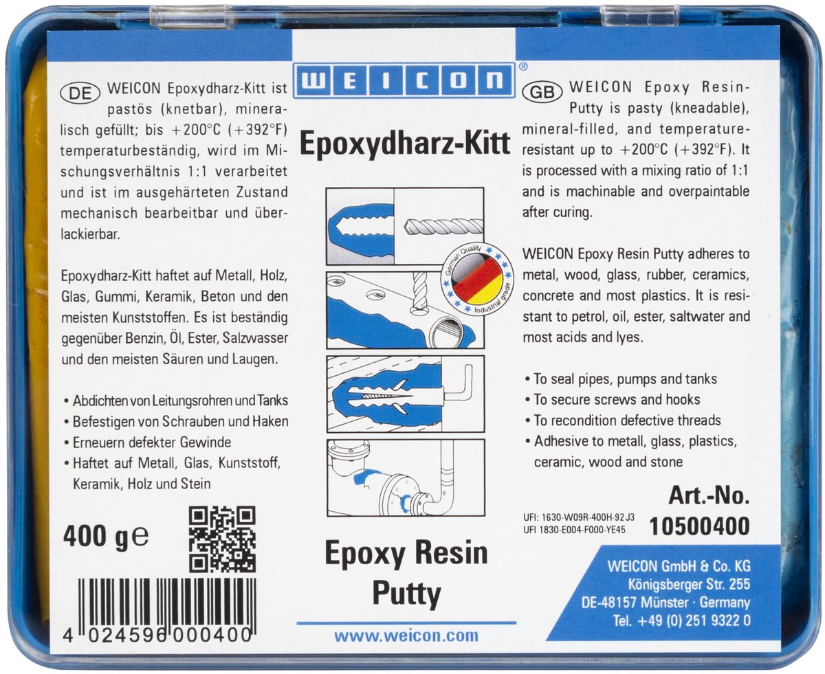 WEICON Epoxyhars-Kit – 400g kneedbare reparatiemassa