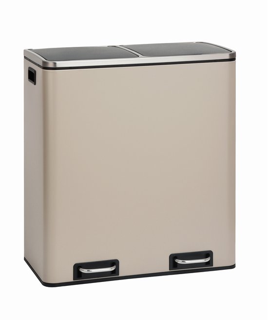 TM2X30 Pedaalemmer 60 liter - Afvalbak Afvalbak ontwerp afvalscheiding prullenbak keuken organisatie scheidingssysteem taupe