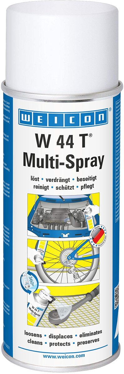 WEICON W 44 T Multi-Spray 400 ml, multifunctionele olie, 1 verstuiver - 5 functies: Penetrerende olie, roestverwijderaar, corrosiebescherming, smeermiddel, verzorgingsspray