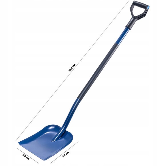 KADAX Zandschep van staal, schep met lichte steel, spade met D-greep, grondschep, tuinspade voor zand, grind, aarde, tuinschep (metaal, blauw) van Merkloos	 — afbeelding 5