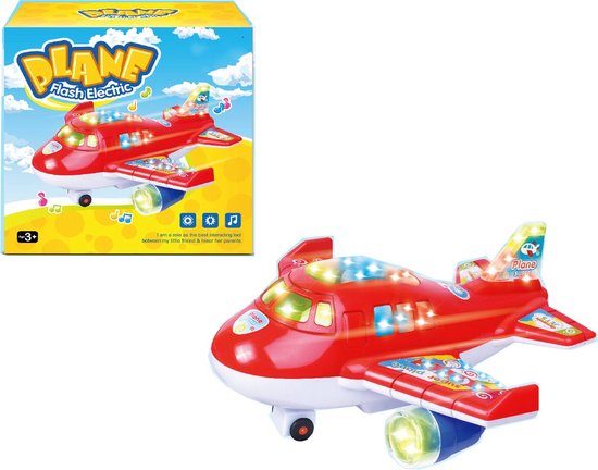 Speelgoed vliegtuig met licht en geluid – zelfrijdend – 20cm
