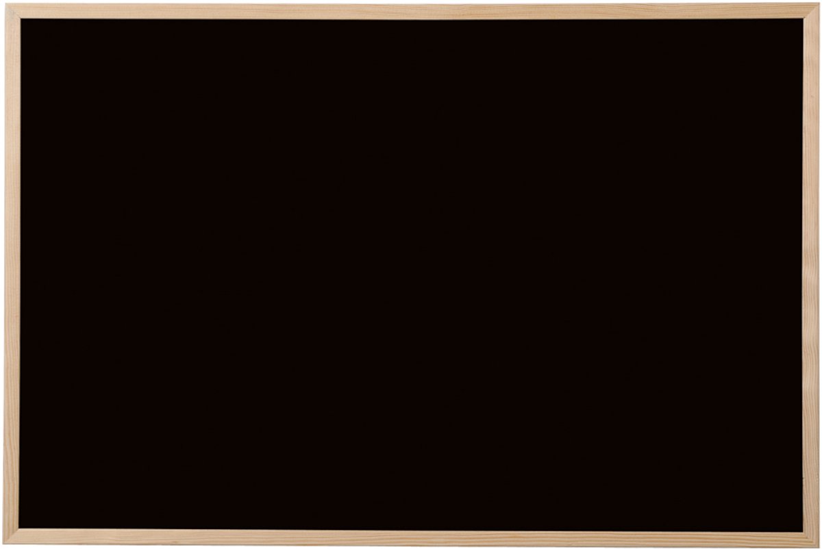 Krijtbord met zwart gelakt houten frame, afmeting 60 x 40 cm.
