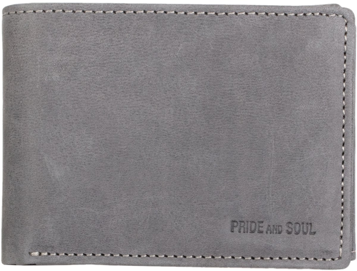 Pride and Soul mini portemonnee - RFID - leer - grijs - JU-47255