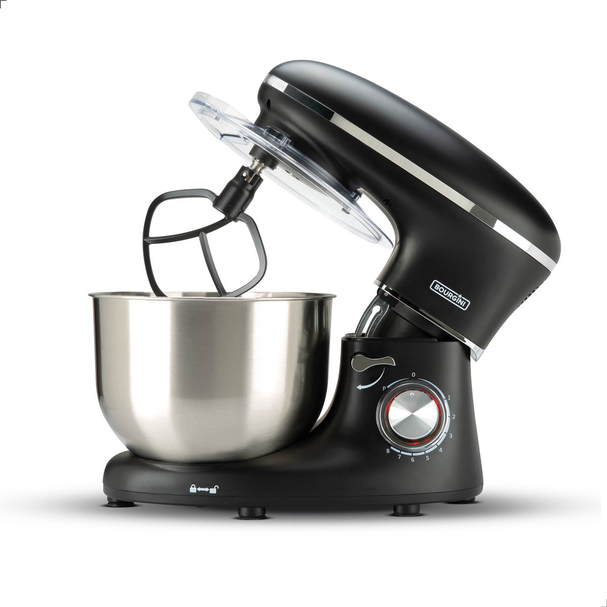 Bourgini Kitchen Chef Plus - XL Keukenmachine - 6.2L mengkom - Keukenrobot - 3 Accessoires - Keukenmixer - 1.5 kg pizza/brooddeeg kneden thumbnail 6