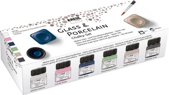 Verf 6 Stuks 20 ml Glas- & Porselein Multicolor Chalky