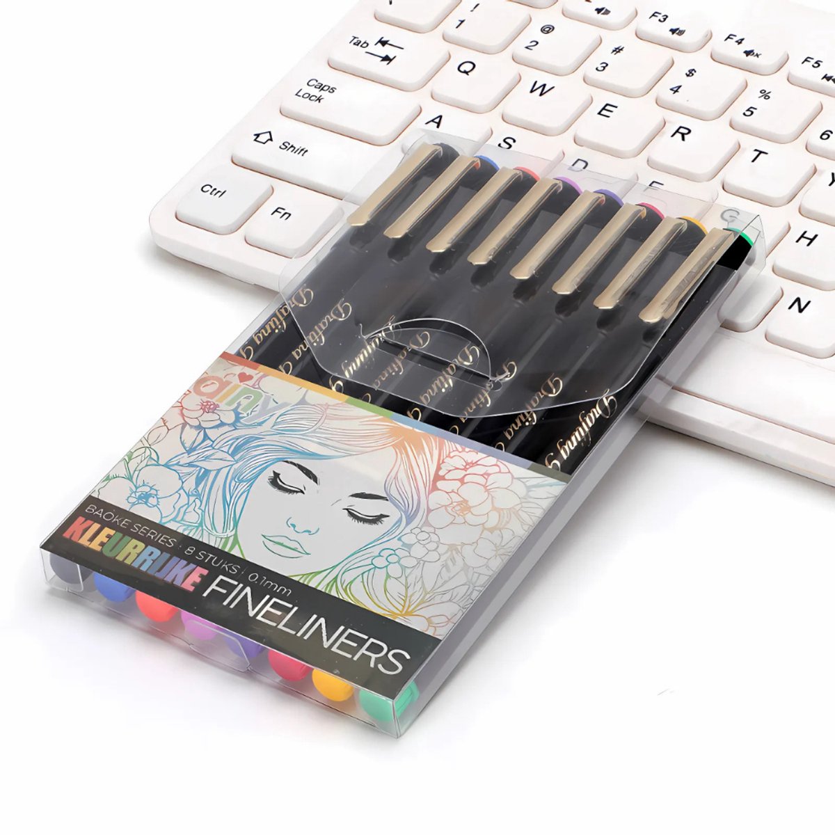 Ainy - Micro Fineliners 0.1mm watervast - Set van 8 kleurrijke fineliner | fine liner kawaii manga / anime tekenen op schetsboek | bullet journal | handlettering | Pigment liner penselen | calligraphy pennen — afbeelding 4