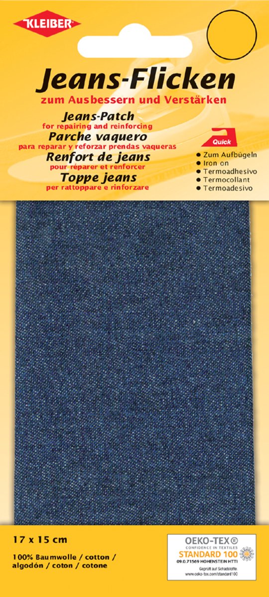 Kleiber denim-strijklapjes, 170 x 150 mm, olijfgroen