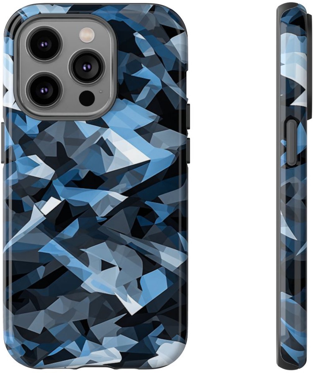 Stedelijk Geometrisch Camouflagepatroon – Telefoonhoesje Geschikt voor iPhone 14 Pro