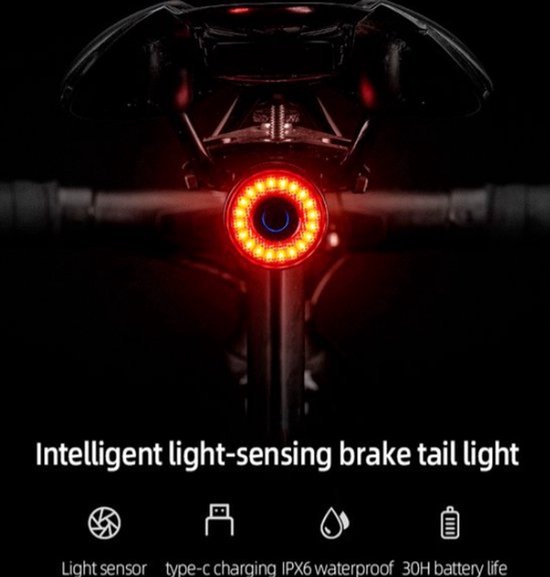 Rockbros - Smart LED Fietsachterlicht met Remsensor - Fietslamp - Fietsverlichting - Remlicht - Smart - USBC - Multifunctioneel - Fietsremlicht - LED - Indicator van ROCKBROS — afbeelding 5
