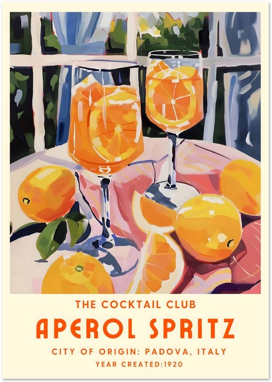 Affiche Aperol Spritz - The cocktail club II A4 21x29,7 cm