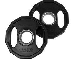 Tunturi Tunturi Olympische Halterschijven - Halter gewichten - 2x 1,25kg - 50mm - Rubber - Incl. fitness app