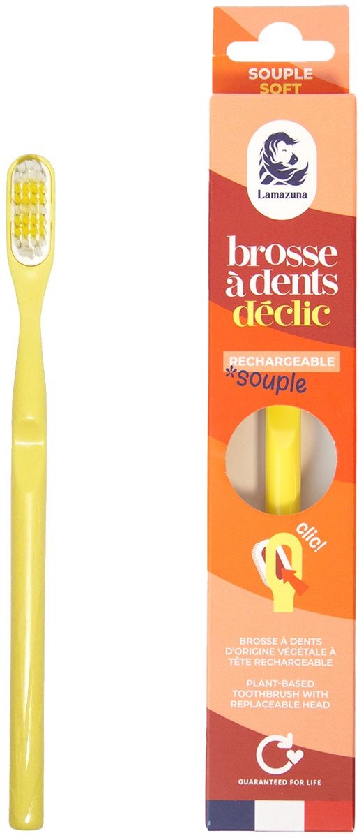 Lamazuna Toothbrush soft mimosa yellow 1 Stuks