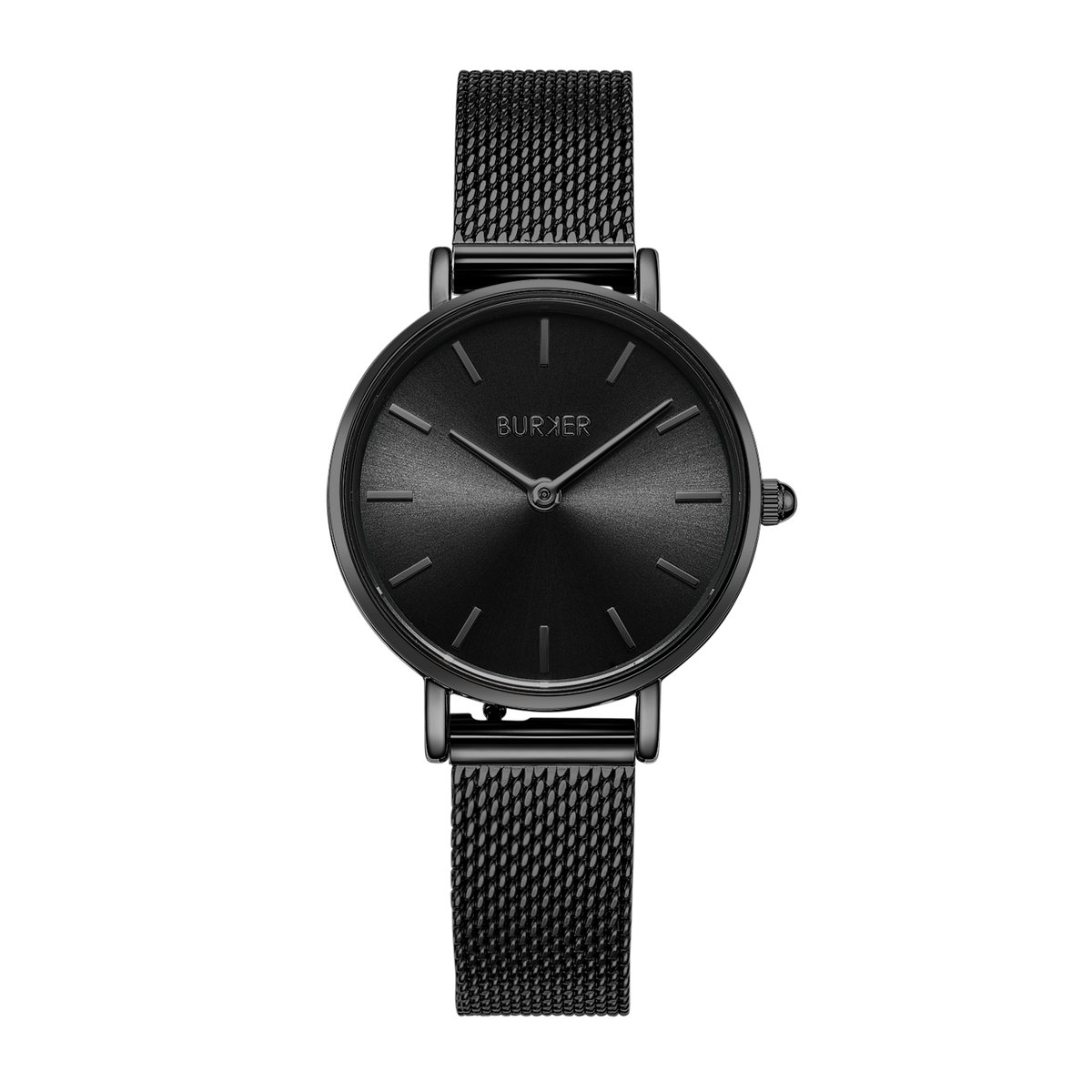 BURKER Ruby Petite Horloge Dames - Rond - Zwart - Milanese Band - 28 mm