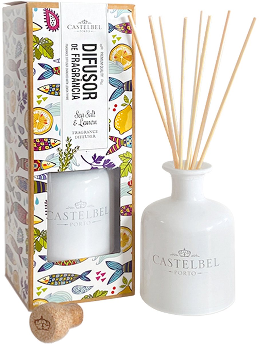 Castelbel - Sardine 250 ml - geurstokjes - zeezout en citroen