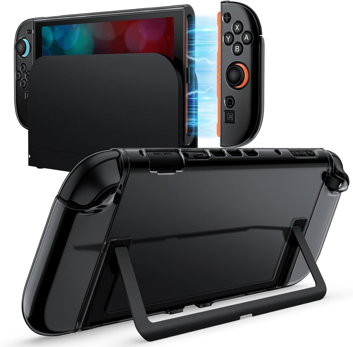 Zandarix Geschikt voor Nintendo Switch 2 - Zachte TPU Greep Hoes Cover voor Joy-Con Afneembaar - Krasbestendig - Zwart