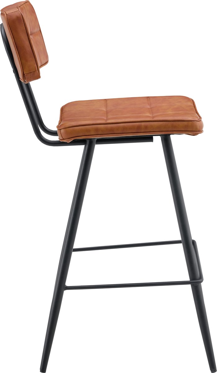 Set van 2 FERNAND cognac imitatie barkrukken