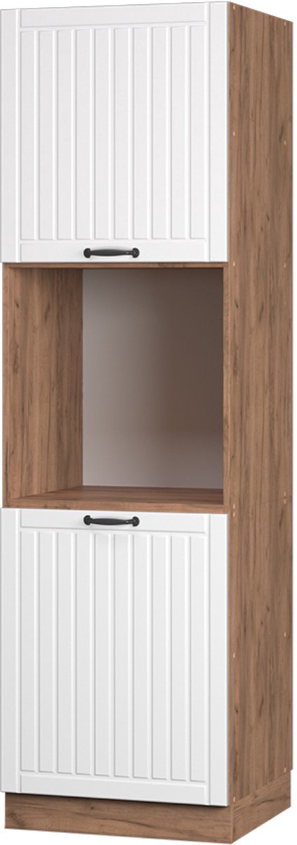 Vicco Fame-Line Ovenombouwkast – 60 cm open Wit Landhuis Wit landelijk/Goudkleurig Eiken