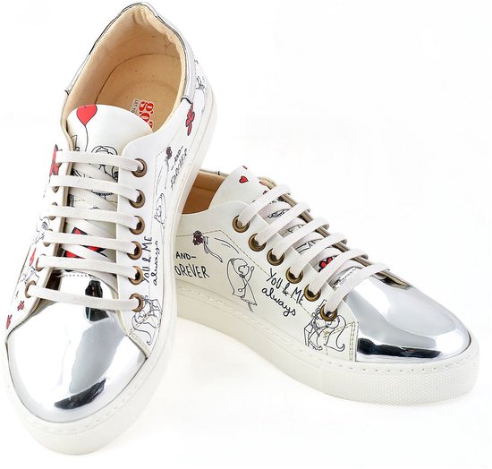 GOBY - Bride and Gloom - Baskets pour femmes - Sneaker - Women's Sneaker - Women's Sneakers - High Quality - Handmade - White bride and groom - Taille 38