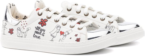GOBY - Bride and Gloom - Baskets pour femmes - Sneaker - Sneaker Femme - Baskets Femme - Haute Qualité - Fait main - Mariée et marié White - Taille 39