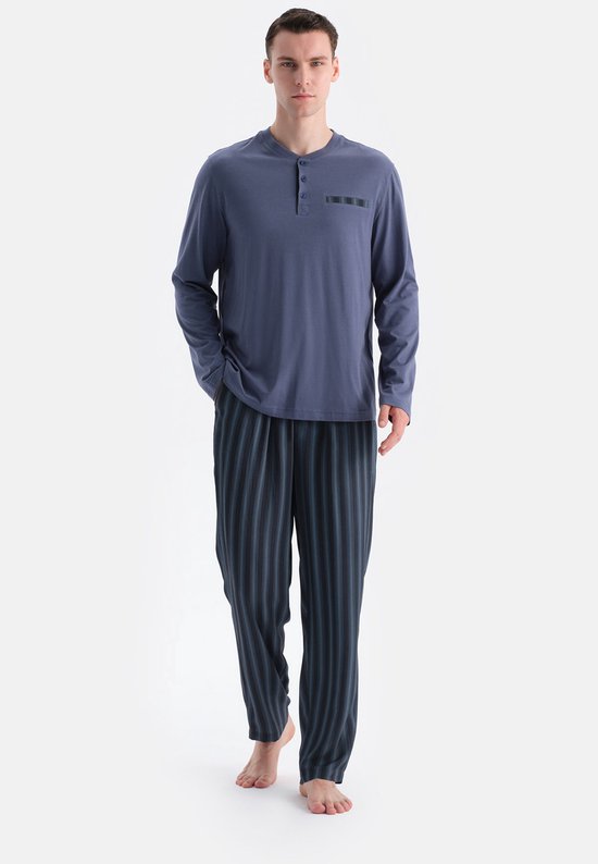 Ensemble pyjama Dagi à manches longues et col rond avec pantalon taille normale