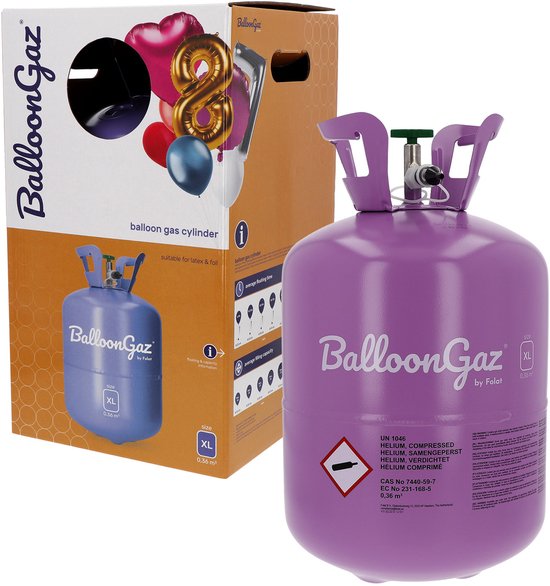 BalloonGaz - Helium Tank XL - (max. 50 ballonnen) - heliumtank voor ballonnen - helium - heliumpomp voor ballonnen - gastank ballonnen - heliumtanks - heliumballonnen verjaardag