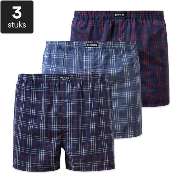 SNOCKS Heren Boxershorts 3-Pack, Losse Fit, Zacht Biologisch Katoen, Comfortbund, Duurzaam