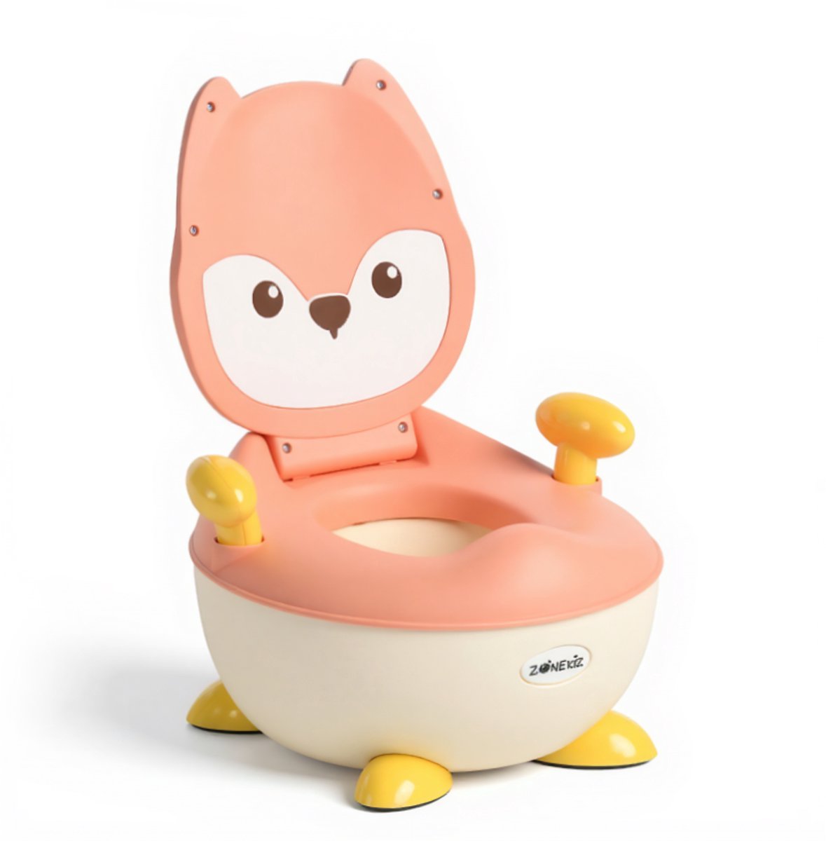 Image of 1 travel potty for toddler, oranje met vossenprint – baby potty training toilet met spatbescherming, potty training toilet voor thuis, op reis of in de tuin, geschikt voor jongens en meisjes