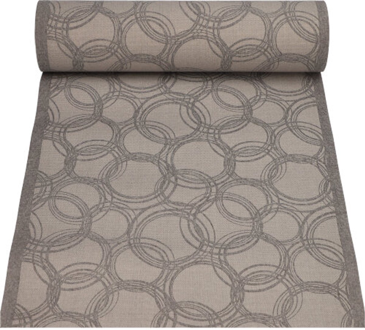 Tafellopers, stofkarakter, PV-Tissue Mix "ROYAL Collection" 24 m x 40 cm grijs "Bubbles"