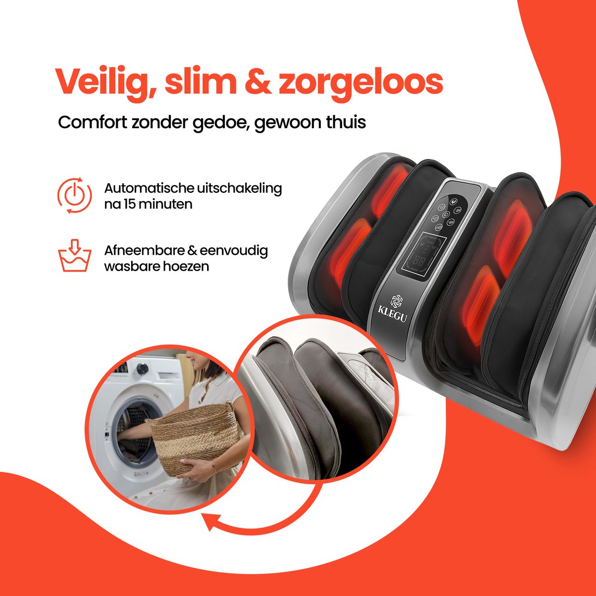 Shiatsu voetmassage apparaat met luchtcompressie- voet & kuitmassage - massage - massage apparaat voor bloedsomloop en bloedcirculatie - foot massager - afstandsbediening thumbnail 6