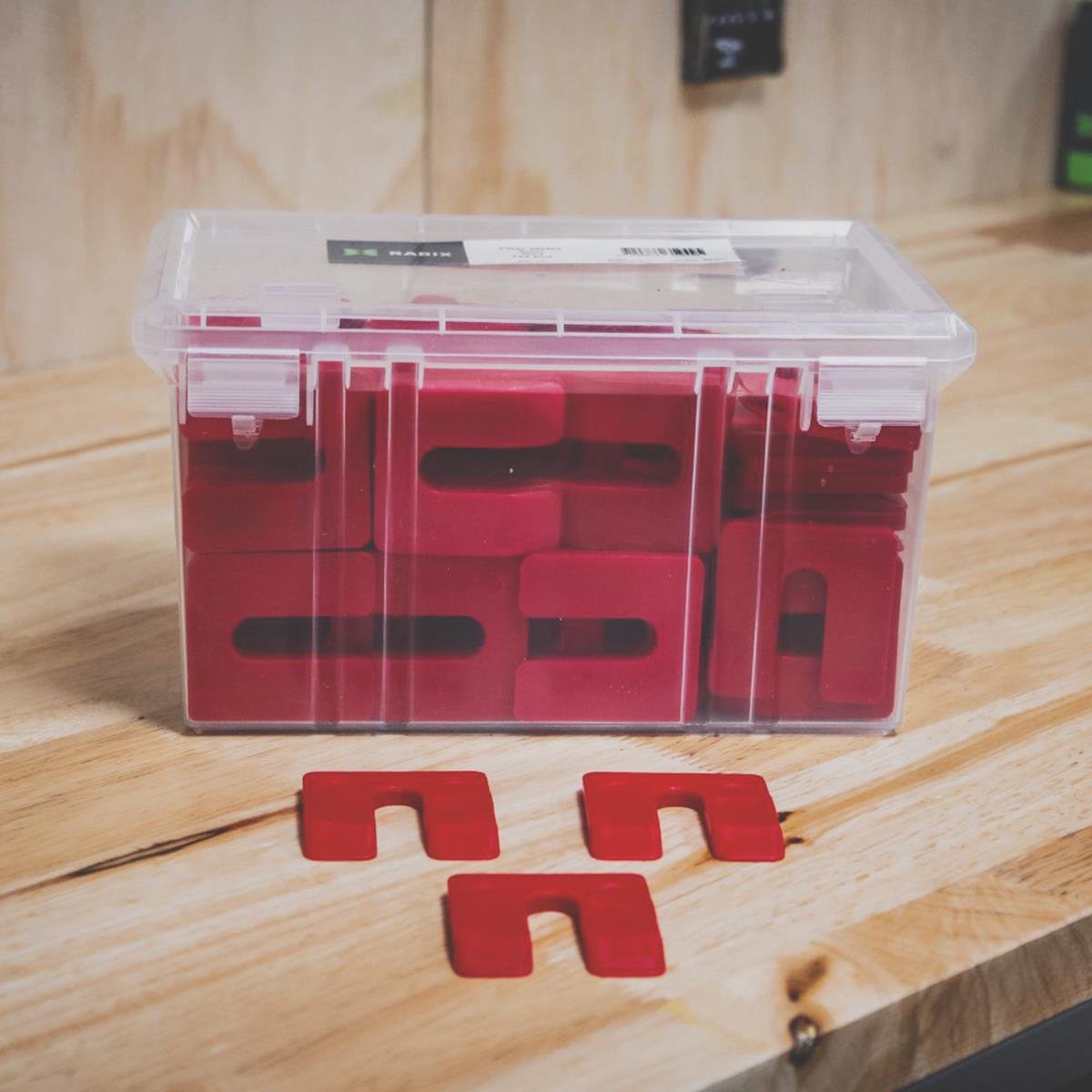 Radix uitvulplaatjes – 5 mm – 50x47 mm – rood (144 stuks) – kunststof stelwiggen – volume verpakking