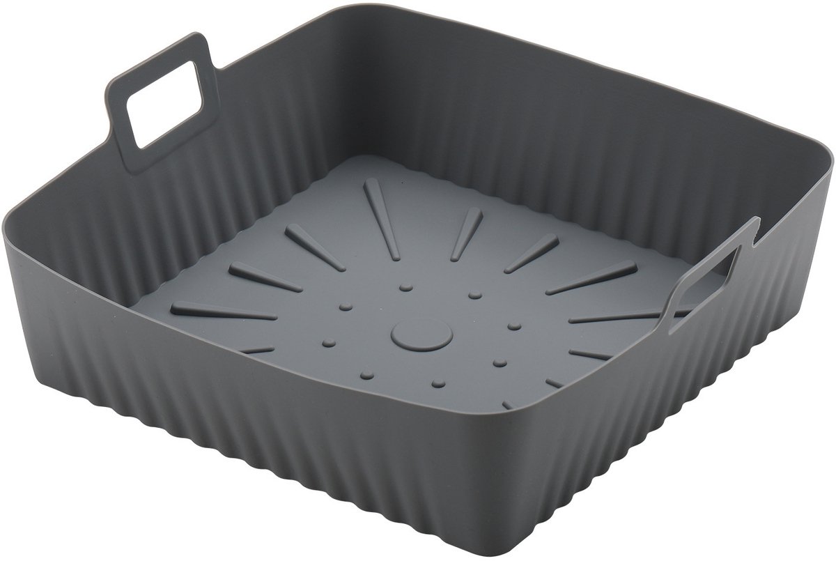 23cm Grote Airfryer Siliconen Mand Liner 9-inch XXL Airfryer Vorm Herbruikbare Vierkante Ovenbakplaat, Geschikt voor Cosori Ninja 6-8QT