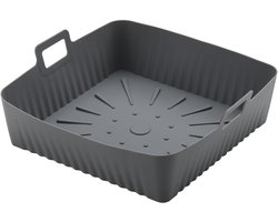 23cm Grote Airfryer Siliconen Mand Liner 9-inch XXL Airfryer Vorm Herbruikbare Vierkante Ovenbakplaat, Geschikt voorCosori Ninja 6-8QT