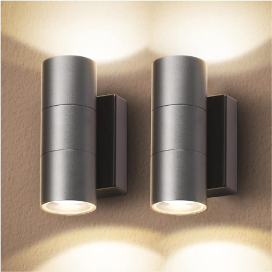 4 stuks CUBEL wandlamp voor buiten, zwart, IP65