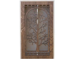 Houten Wijnkistje met Boom uitsnede – Luxe Geschenkdoos voor Wijn – Origineel Cadeau voor wijn liefhebbers