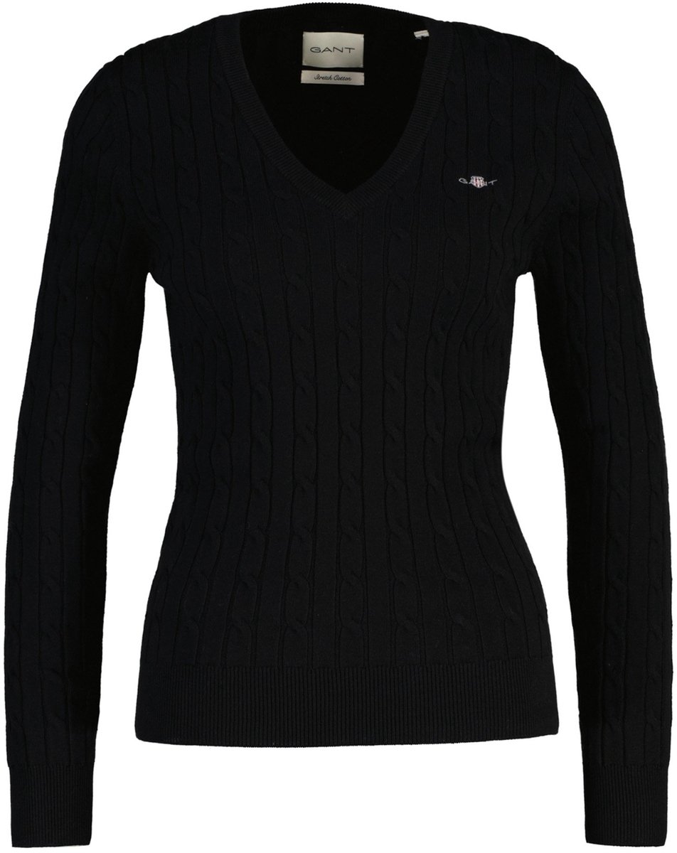 GANT Gebreide trui STRETCH COTTON CABLE V-NECK