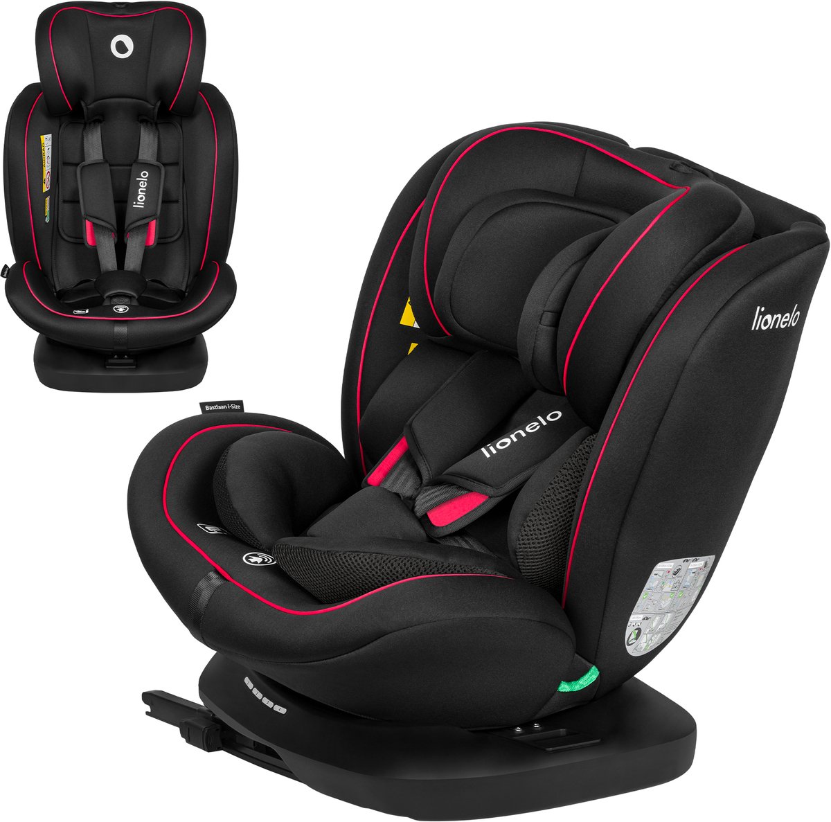 lionelo Autostoel Bastiaan i-Size Black Red
