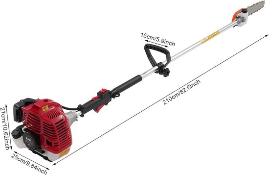 Benzine stangzaag met telescopische stangen en krachtige motor — afbeelding 4