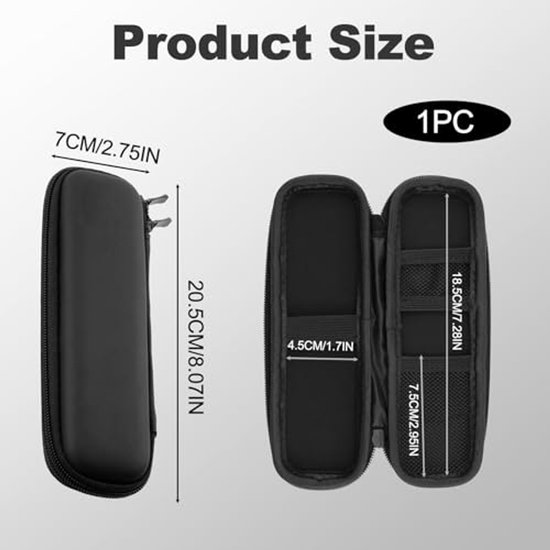 Eva Pencil Case, Pencil Case, Pencil Case, Black Waterproof Pencil Case, Pencil Case, Storage Bag, Small for Executive Fountain Pen, Stylus and Ballpoint Pen, Black, Simple, Modern, Black — afbeelding 2