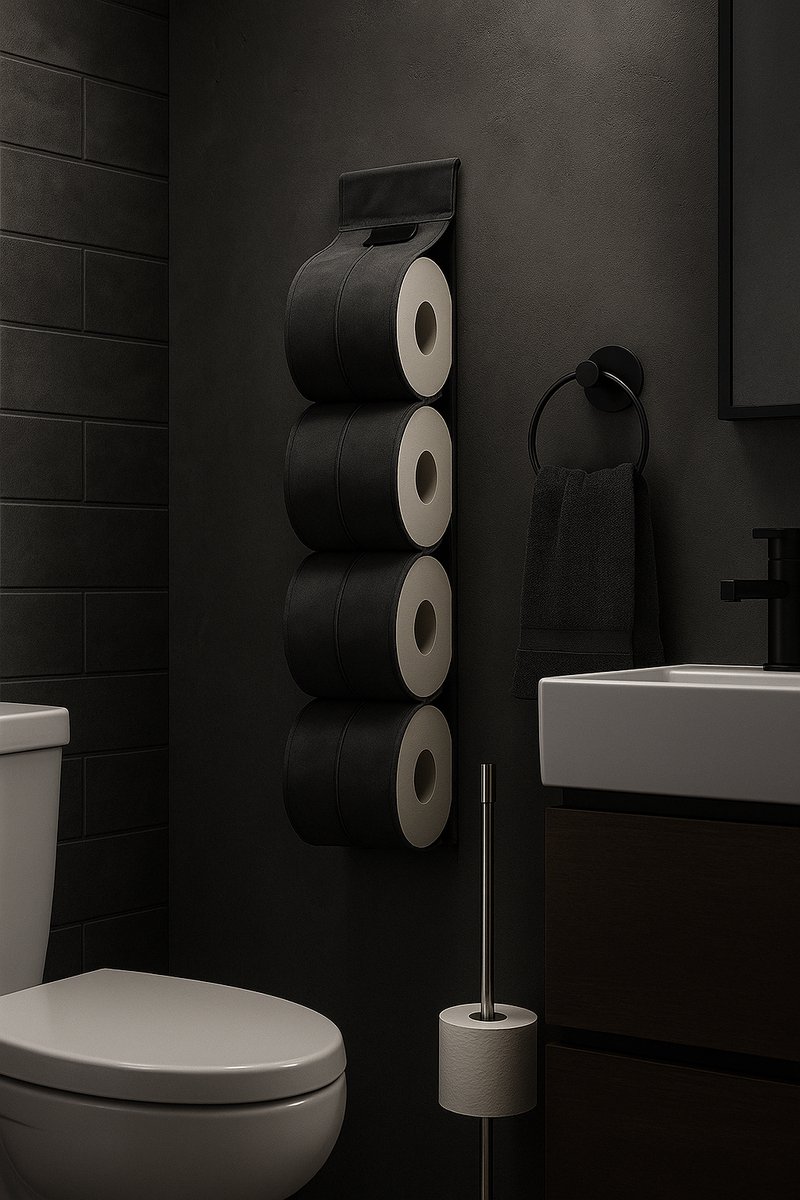 Cohoso® Toiletrolhouder Muur – Reserve wc rolhouder – Zonder Boren – Luxe Design – Antraciet