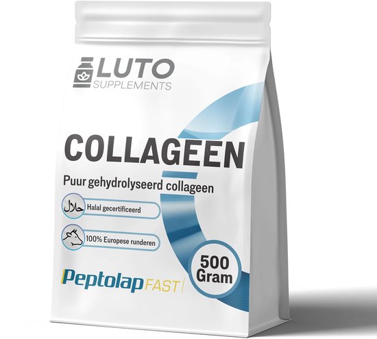 Halal Runder Collageen poeder 500 gram - Gehydrolyseerd rundercollageen - Voor huid, haar en nagels - Smaakloos - 100% puur en zonder toevoegingen - LUTO Supplements
