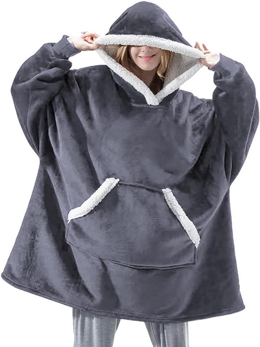 Oversized Deken Hoodie - Gezellige en Warme Fleece Deken met Capuchon voor Volwassenen en Tieners