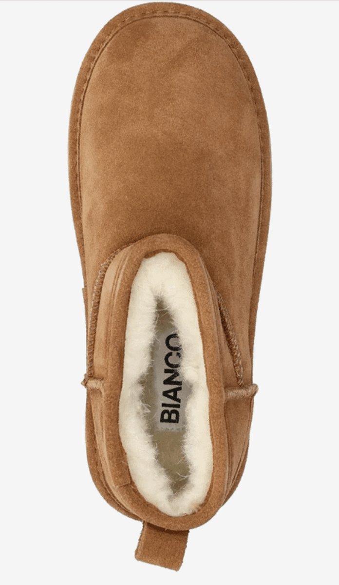 Bianco Dames Enkellaars Biasnow Flatform Suede | Cognac | Maat: 41