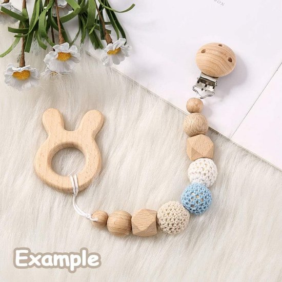 Houten Speenkoord Clip - Kleur: Hout (naturel) - 10 Stuks - Inclusief Verzendkosten — afbeelding 2